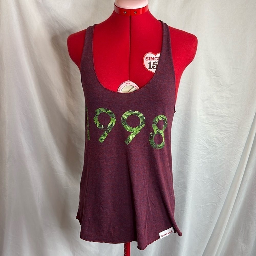 LL06 Diamond supply co raw hem tank top